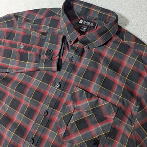 Alaskan Hardgear Button Down Mens 2XL Tall Grey Red Plaid L/S Shirt Wool blend